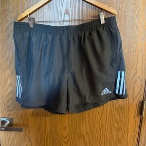Men’s Adidas Black Shorts with Light Silver Stripe Accents